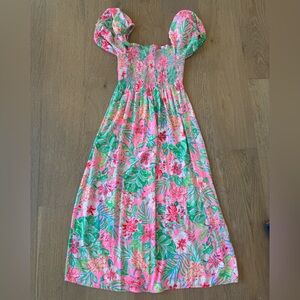 Lilly Pulitzer Pink and Green Floral Jumpsuit